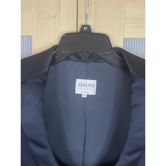 Armani Collezioni Italian Tailored Blue Blazer Jacket Silk US 6 IT 42 Designer - Picture 5 of 9